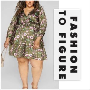 Fashion To Figure Kara Floral Print Tiered Dress